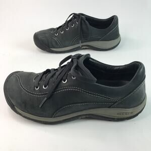 KEEN Presidio II Black Gray Leather Sneakers Style # 1018314 Womens Size 9
